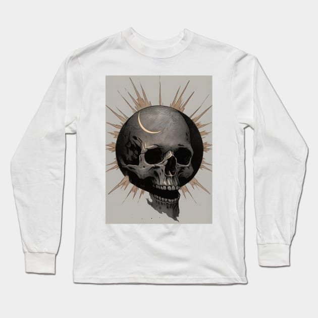 Death Mask Long Sleeve T-Shirt by Sheptylevskyi